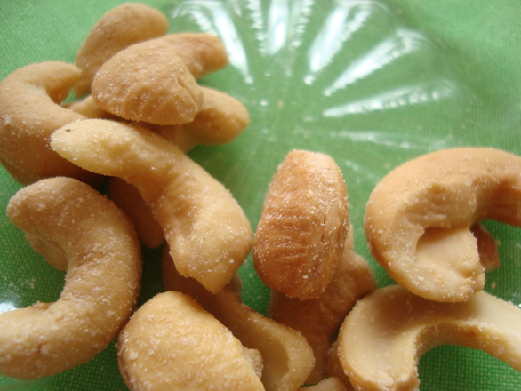 eating cashew nuts